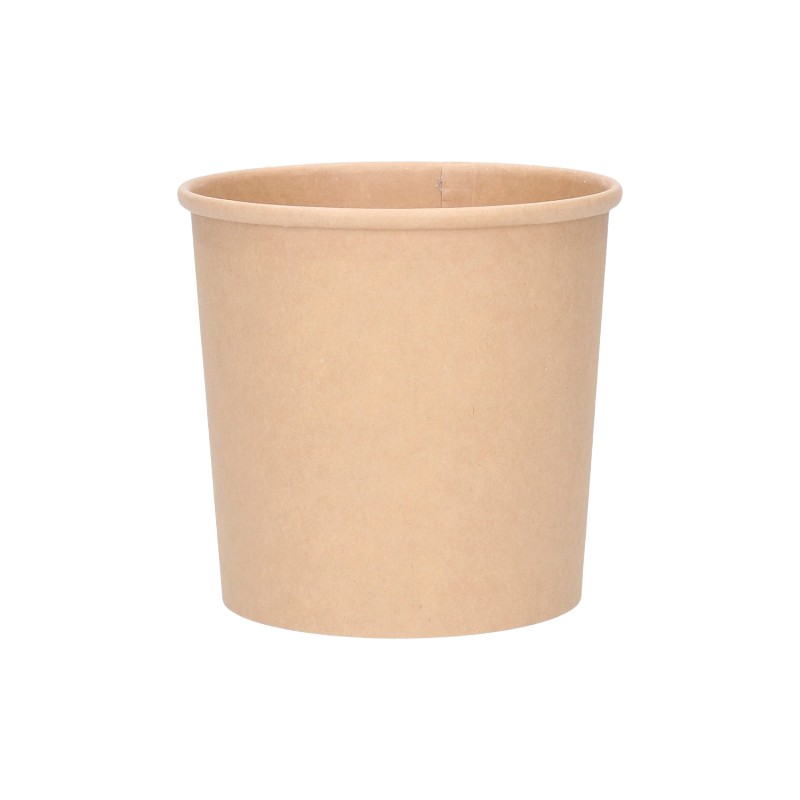 Pot à soupe carton kraft brun rond - 360cc(12oz) - Ø97mm x h.80mm - 500 pièces